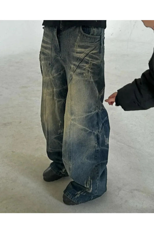 Y2K 'Graphic Lining' Baggy Jeans