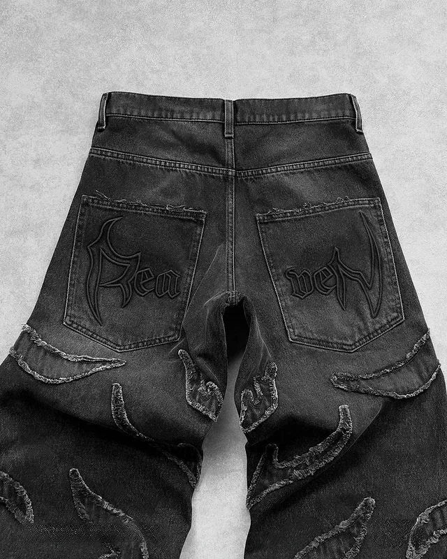 Y2K 'Flames' Baggy Denim Pants