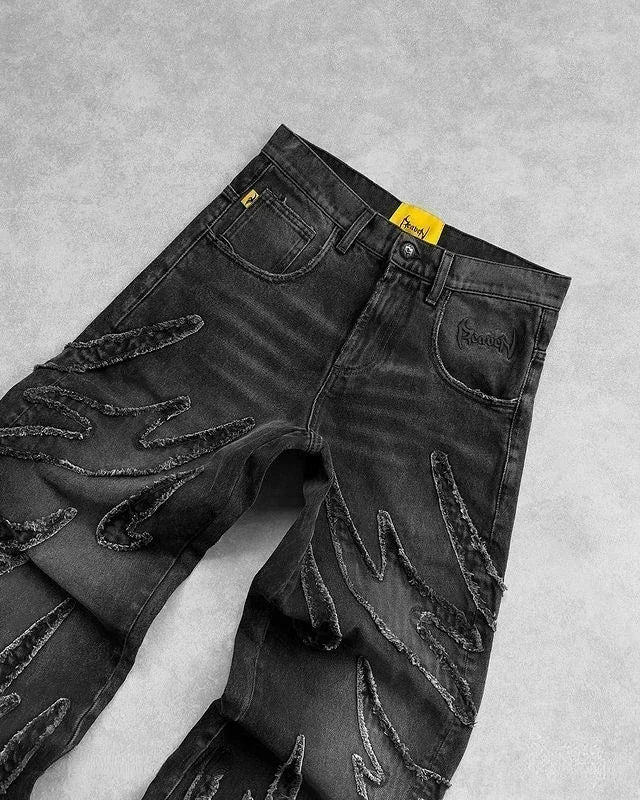 Y2K 'Flames' Baggy Denim Pants