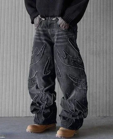 Y2K 'Flames' Baggy Denim Pants