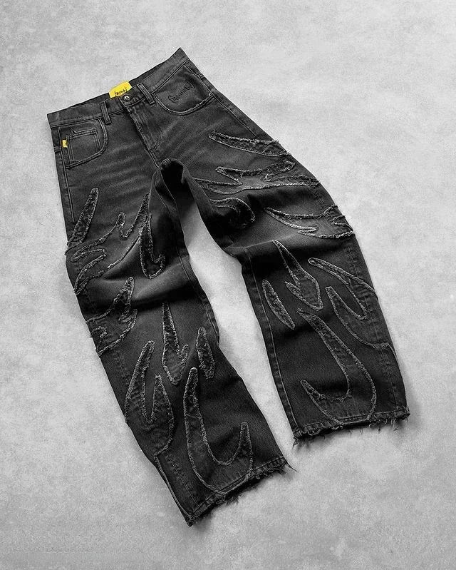 Y2K 'Flames' Baggy Denim Pants